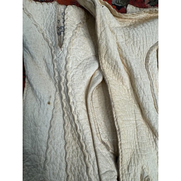 6 pr Vintage Gloves 50s to 70s White Leather With Flaws - Picture 3 of 14